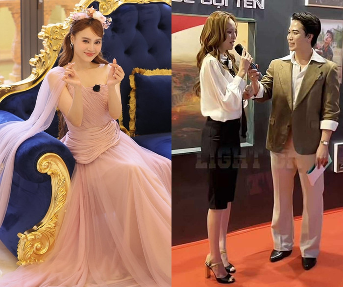 Ninh Dương Lan Ngọc xuất hiện trong một sự kiện mới đây, mang giày cao gót và cho biết tình trạng chấn thương ở chân đã cải thiện hơn. (Ảnh FBNV/TikTok Light on)