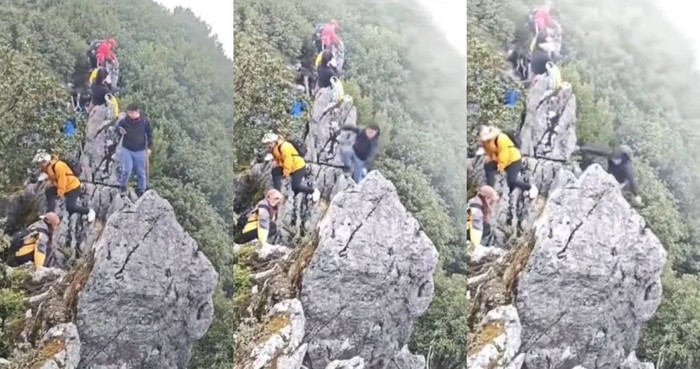 Mải mê bấm điện thoại khi đi leo núi, nam du khách rơi xuống vách đá cao 40m Ảnh 2
