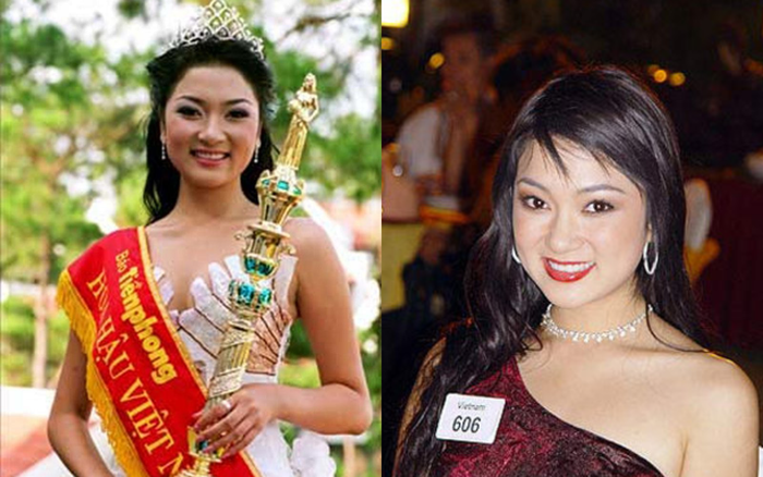 Hoa hậu Nguyễn Thị Huyền khi đăng quang tại Hoa hậu Việt Nam và sang Trung Quốc thi Miss World cùng năm
