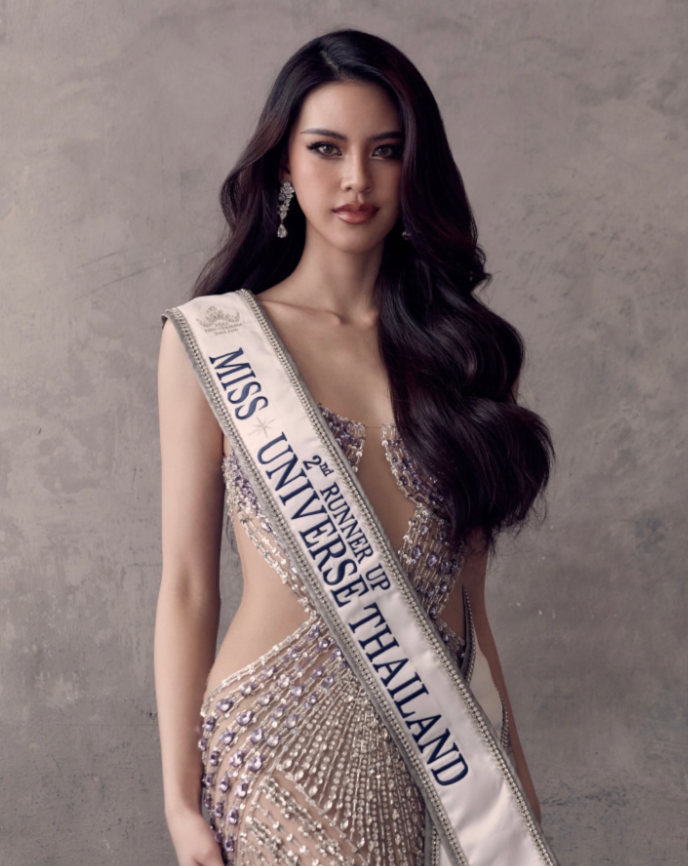 Trong đêm chung kết, cô được xếp ở vị trí Á hậu 4, nhưng sau khi Á hậu 1 và Á hậu 2 ban đầu từ bỏ danh hiệu, Nicha được nâng hạng và trở thành Á hậu 2 của Miss Universe Thailand 2023. Ảnh: IGNV