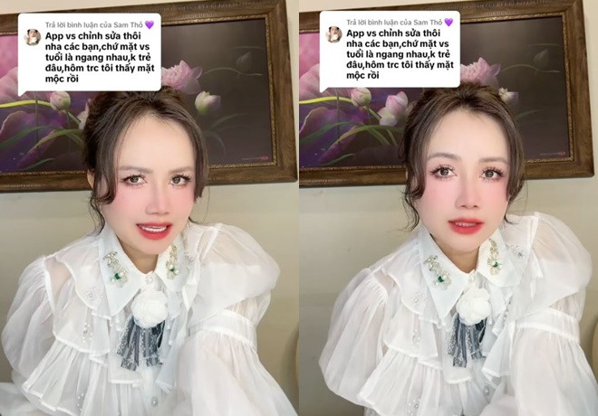 Diễn viên Hoàng Yến bị bóc mẽ nhan sắc thật. (Ảnh FBNV)