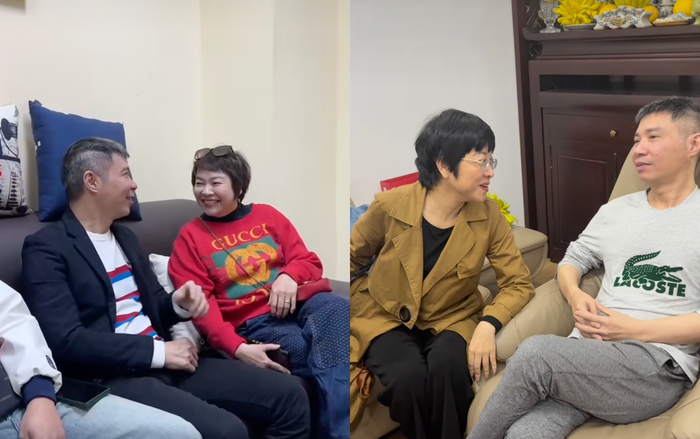 Hình ảnh Công Lý vui vẻ trò chuyện cùng đồng nghiệp và vợ cũ thu hút sự chú ý. (Ảnh: Chụp màn hình) 