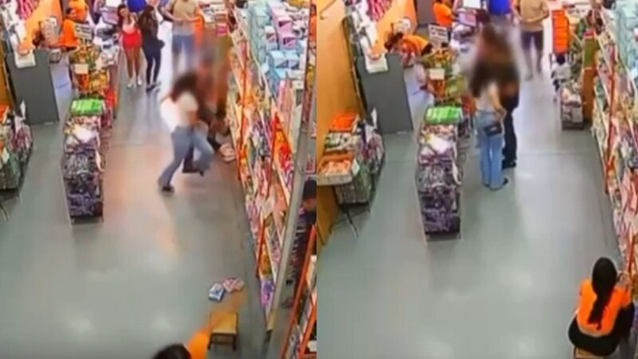 Cô gái đang thanh toán cùng chồng thì bỗng tháo chạy, rùng mình cảnh tượng camera ghi lại Ảnh 1