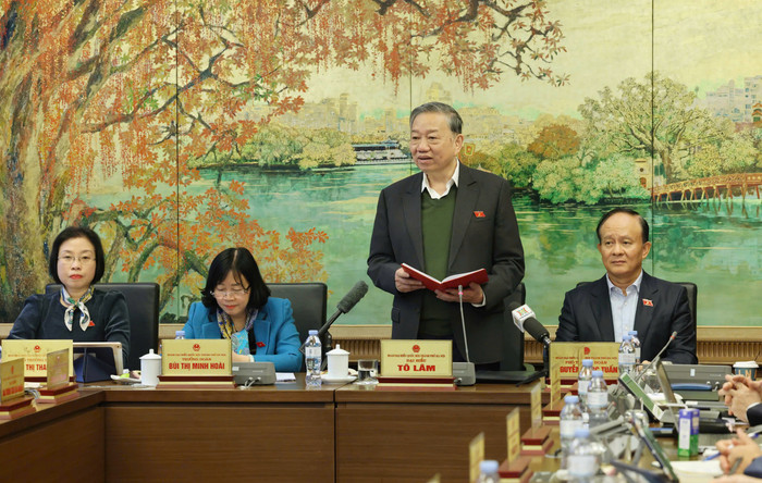 Tổng Bí thư Tô Lâm phát biểu.