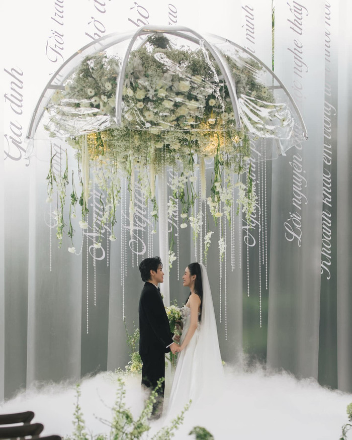 Điểm nhấn thu hút mọi ánh nhìn trong lễ thành đôi của Vũ Cát Tường. (Ảnh: FBNV)