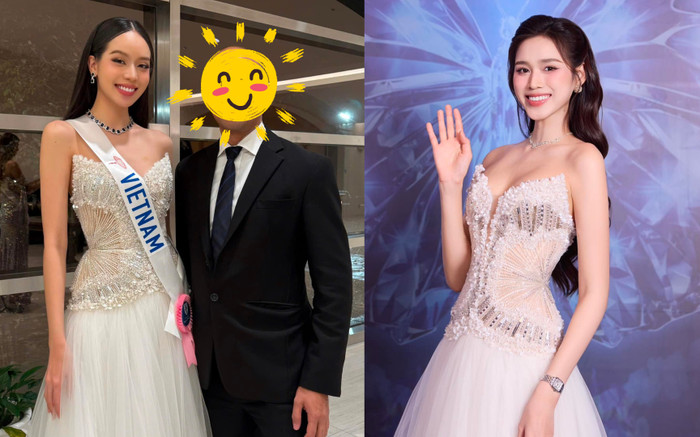 Đỗ Thị Hà đọ sắc Hoa hậu Quốc tế trong cùng mẫu váy tôn dáng 'căng tràn' Ảnh 2