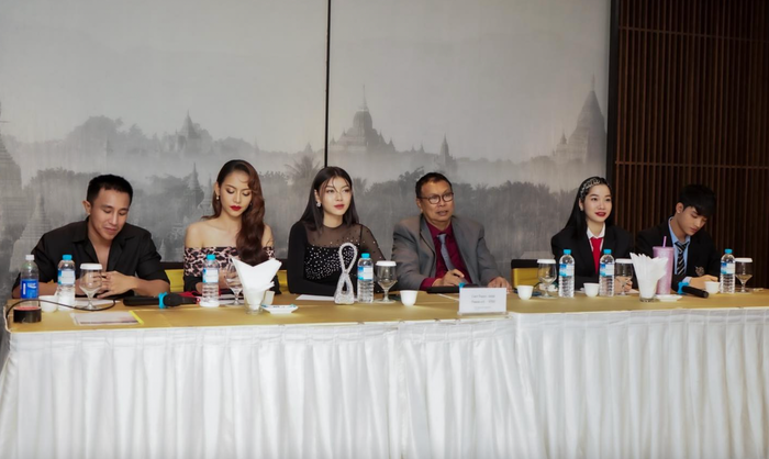 Thae Su Nyein xuất hiện trên hàng ghế ban giám khảo của Miss World Myanmar 2025. (Ảnh tổng hợp)