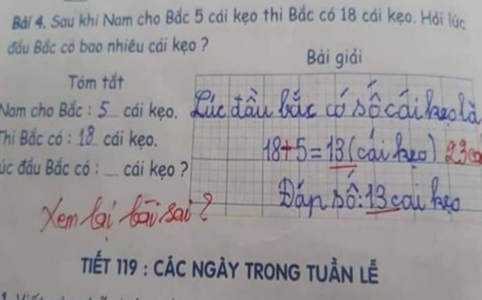 Bài toán '18 – 5 = 13' bị chấm sai, cô giáo đưa ra đáp án cực bất ngờ Ảnh 2
