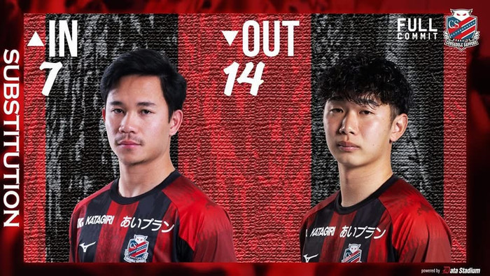 Tiền đạo Supachok vào sân từ ghế dự bị và anh đã trải qua một trận đấu đáng quên cùng CLB Consadole Sapporo. Ảnh: Consadole Sapporo