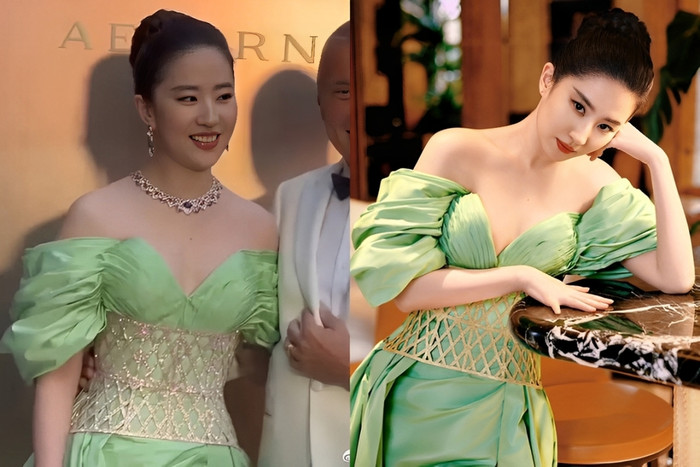 Nhan sắc 'một trời một vực' của Lưu Diệc Phi trong ảnh trước và sau khi photoshop.