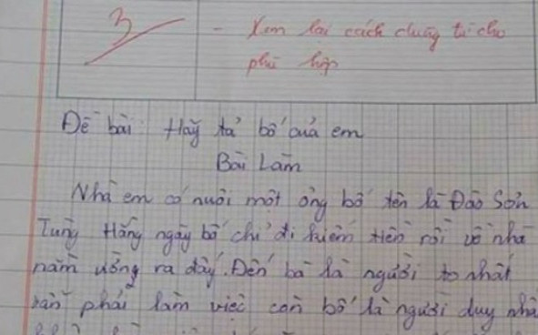 Bài văn tả bố nhận điểm 3, dân tình phản đối vì giáo viên chấm quá khắt khe Ảnh 2