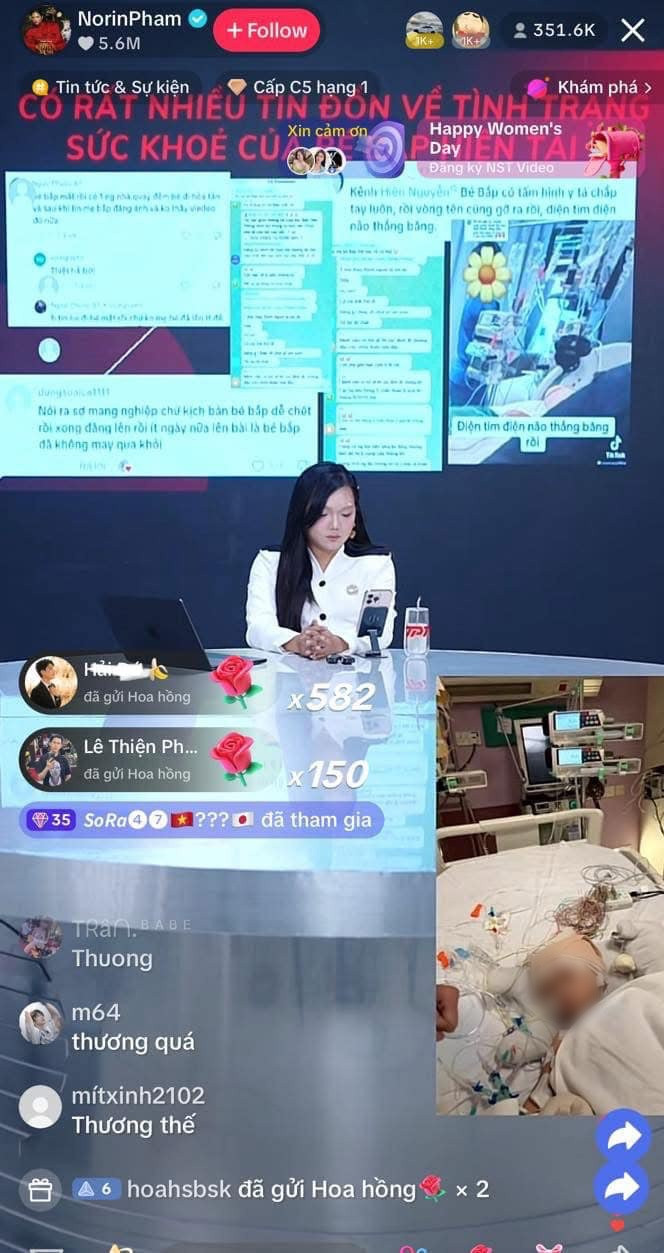 Bé Bắp xuất hiện trên livestream của Phạm Thoại.