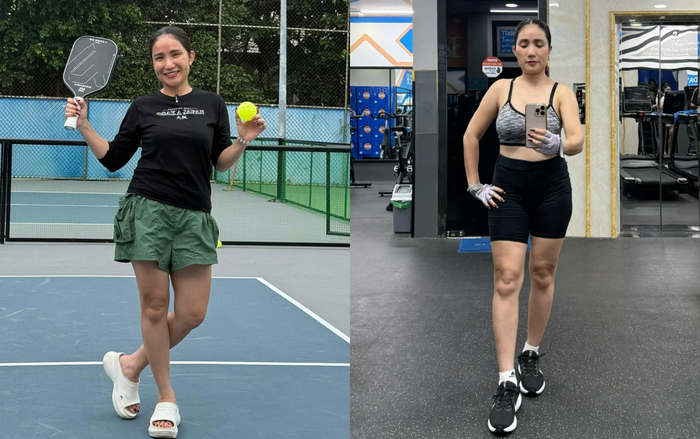 Cát Tường chăm chỉ tập gym và tham gia nhiều bộ môn thể thao để duy trì vóc dáng. (Ảnh: FBNV)