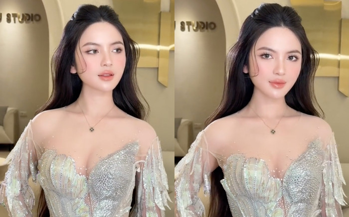 Vợ Quang Hải 'đẹp căng tràn' khi diện váy hoa hậu Ảnh 2