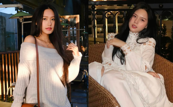 Vợ Đoàn Văn Hậu và vợ Thành Chung đều mang vẻ đẹp ngọt ngào tựa 'thần tiên tỷ tỷ'. (Ảnh: FBNV)