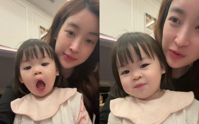 Đỗ Mỹ Linh vui vẻ chơi đùa với con gái trong video mới nhất. Ảnh: TikTok mylinhdo