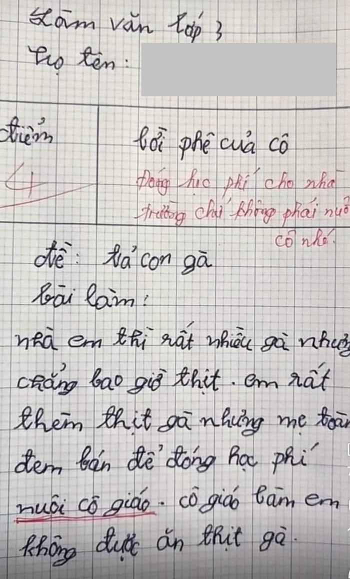 Bài văn tả con gà của học trò lớp 3 khiến dân mạng cười ngất.