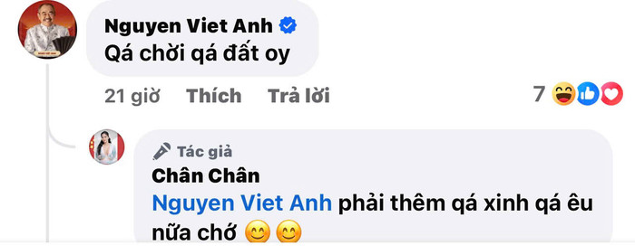 NSND Việt Anh và bạn gái 'phát cẩu lương'. Ảnh: Chụp màn hình
