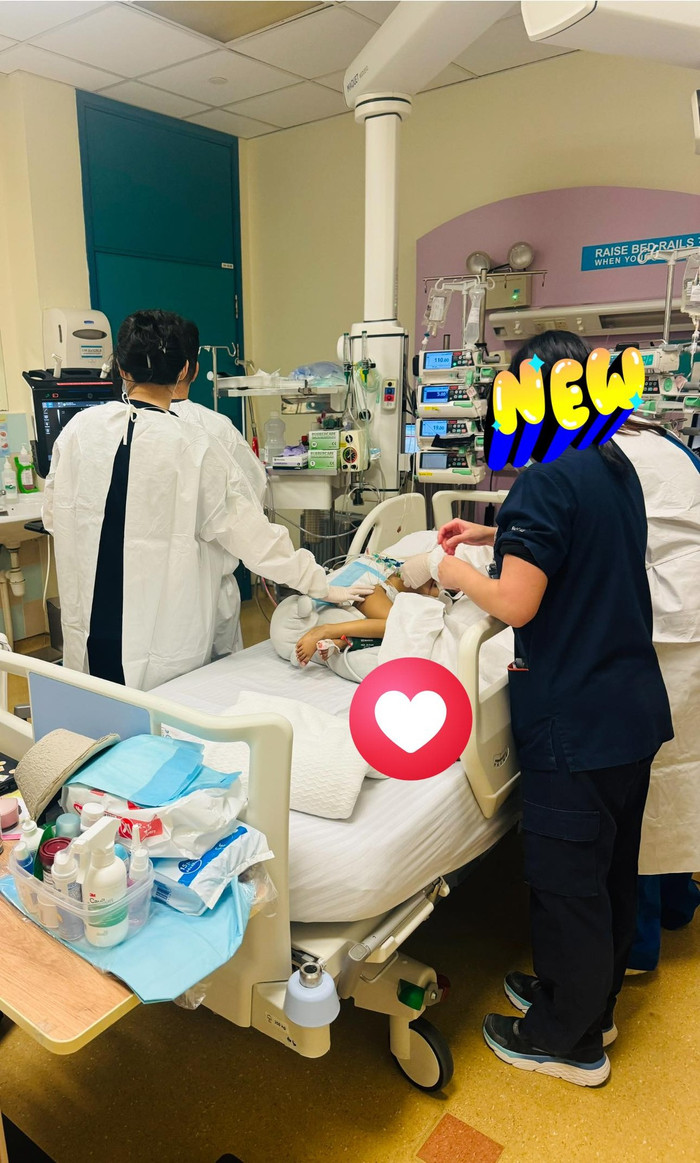 Hình ảnh mới nhất của bé Bắp được mẹ đăng tải.