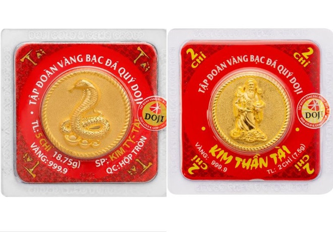 Một số mẫu vàng ép vỉ thu hút khách hàng. (Ảnh chụp màn hình)