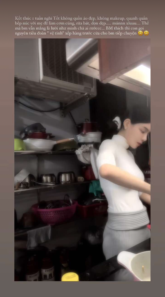 Bạn gái Vũ Văn Thanh khiến công chúng được phen phì cười thích thú khi tiết lộ chuyện bị ba mẹ chê lười, không có ai 'rước'. (Ảnh chụp màn hình)