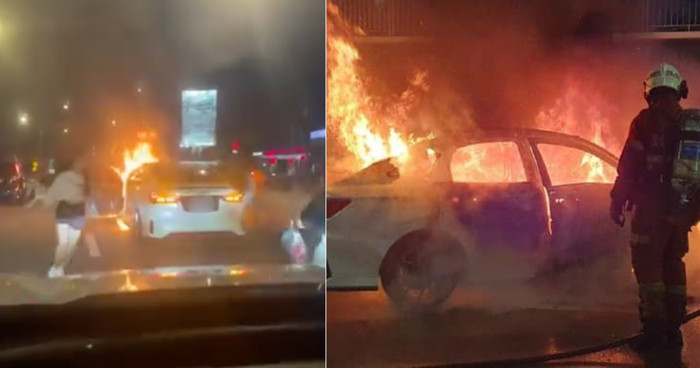 Mâu thuẫn gia đình, người đàn ông đuổi theo đốt xe của vợ trên quốc lộ Ảnh 1