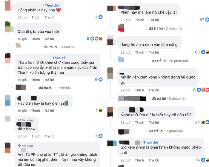 Đa số khán giả đều cho rằng Anh Tú nên chú ý để tránh bị 'tấn công' sau khi khen phim của Trấn Thành. Ảnh: Chụp màn hình