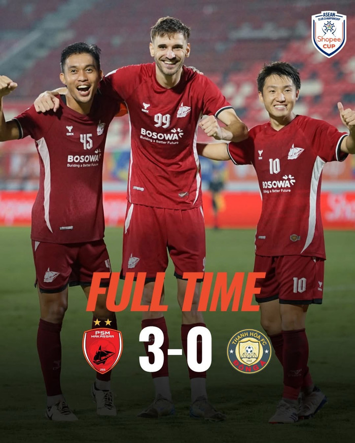 Cánh cửa đi tiếp của CLB Thanh Hoá đã đóng sập lại khi thua PSM Makassar với cách biệt 0-3.