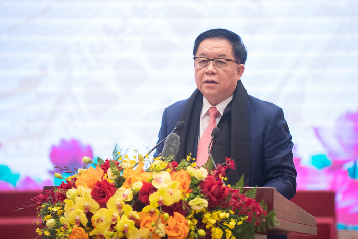 Ủy viên Bộ Chính trị, Bí thư Trung ương Đảng, Trưởng Ban Tuyên giáo Trung ương Nguyễn Trọng Nghĩa tham dự và đồng chủ trì buổi gặp mặt 