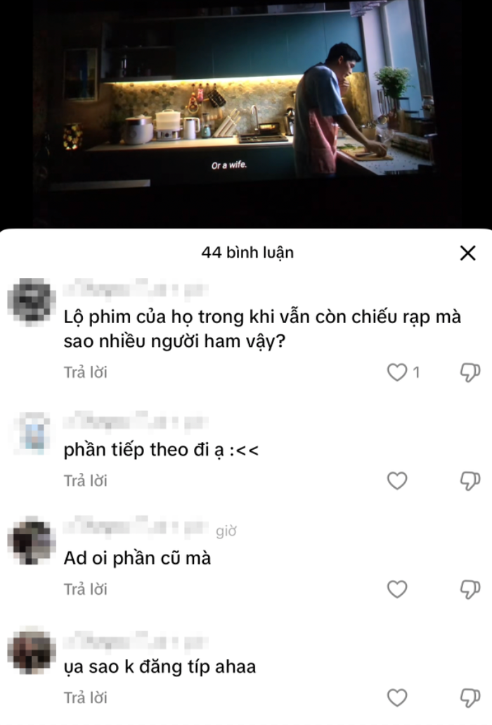 Nhiều người dùng thậm chí còn thiếu ý thức hơn khi kêu gọi chủ nhân tài khoản TikTok này tiếp tục đăng các clip về nội dung của phim.