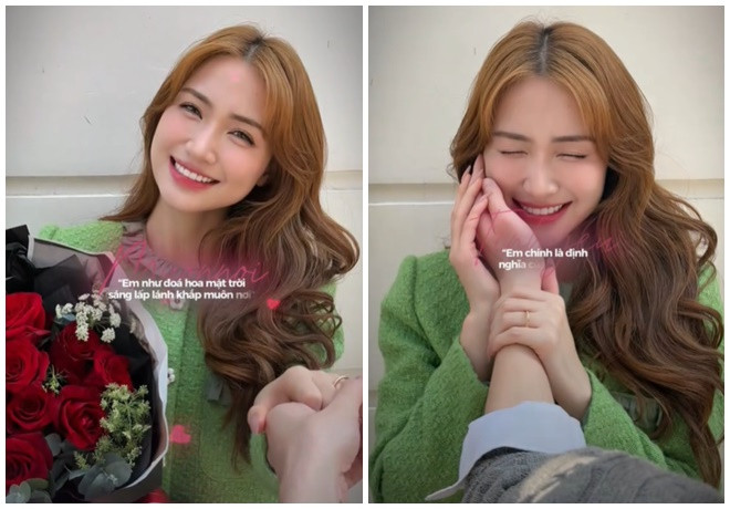 Hòa Minzy khoe khoảnh khắc nhận được socola từ một ai đó khiến dân tình đặt nghi vấn nữ ca sĩ có tình yêu mới. (Ảnh TTNV)