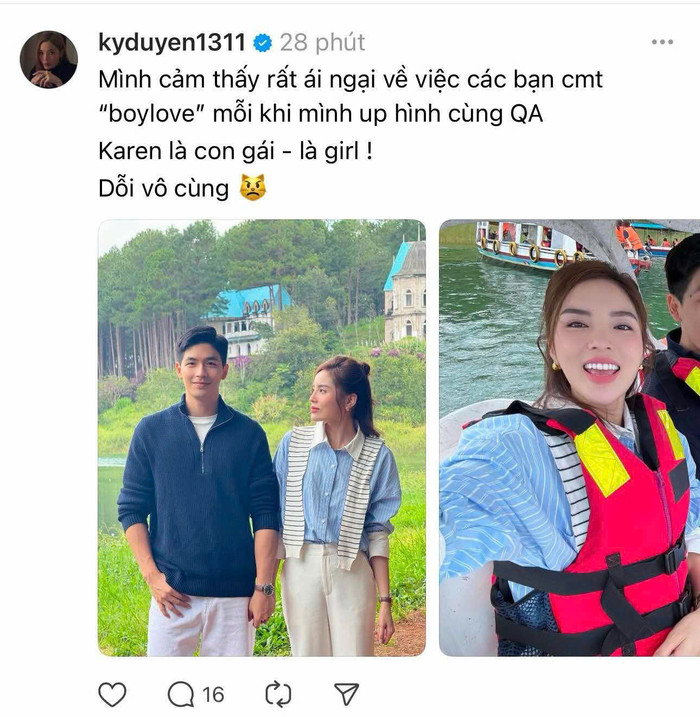 Kỳ Duyên lấn sân sang diễn xuất, có động thái lạ giữa lúc Minh Triệu đăng ảnh của cô. Ảnh: Instagram