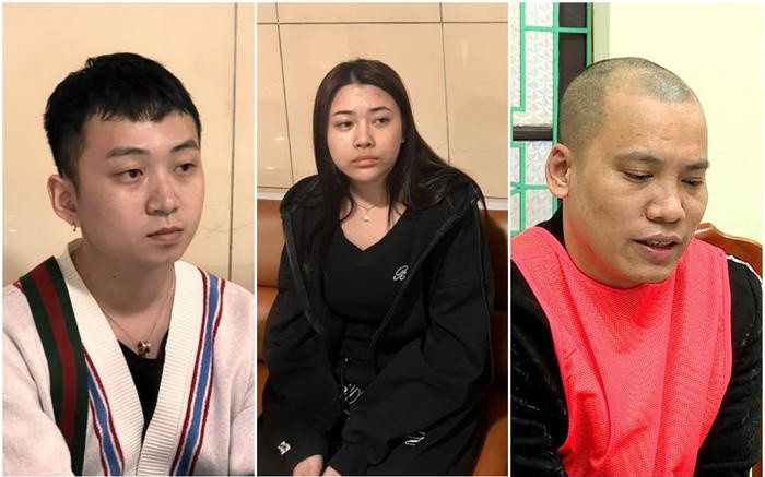 Các đối tượng quan trọng trong vụ án này: Đỗ Văn Nghĩa, Phạm Thị Huyền Trang và Nguyễn Văn Mạnh (từ trái sang phải).