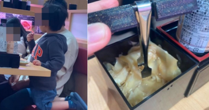 Đứa trẻ thản nhiên liếm kẹp gắp gia vị khi đi ăn ở nhà hàng, gia đình gặp rắc rối Ảnh 1