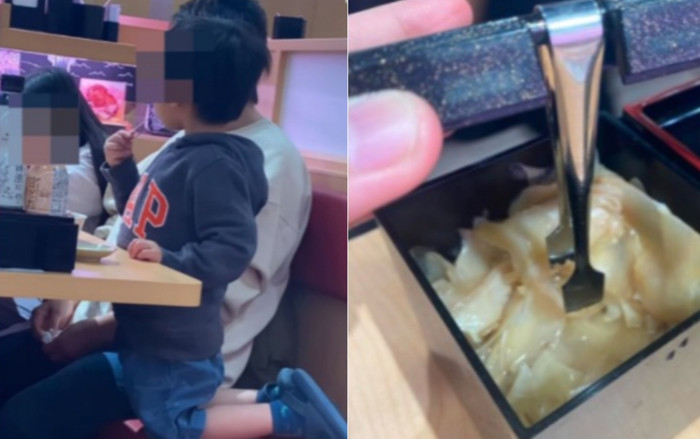 Đứa trẻ thản nhiên liếm kẹp gắp gia vị khi đi ăn ở nhà hàng, gia đình gặp rắc rối Ảnh 2