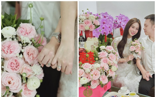 Á hậu Vbiz tổ chức lễ dạm hỏi, lần đầu để lộ diện mạo 'nửa kia' Ảnh 2