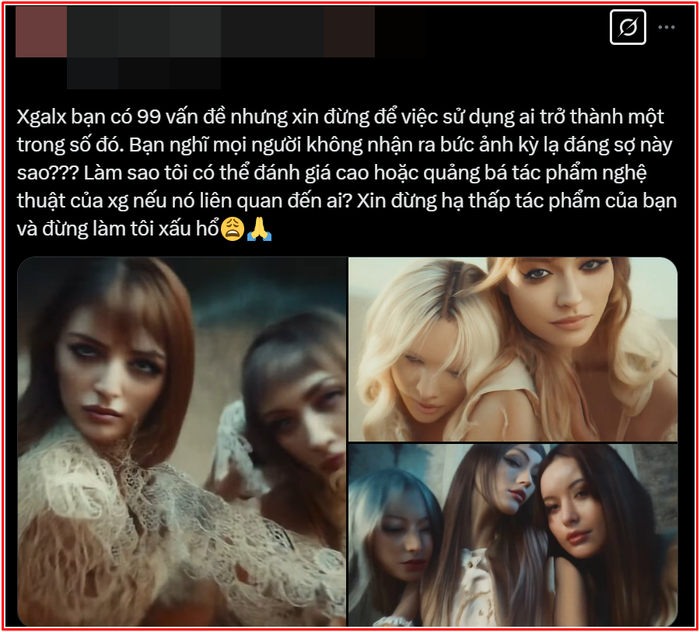 Dân mạng kịch liệt phản đối việc XG dùng Ai để sản xuất MV.