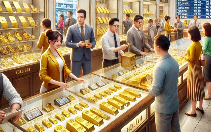 Vàng nhẫn tiến sát 97 triệu đồng/lượng, khách vẫn xếp hàng đợi mua Ảnh 2