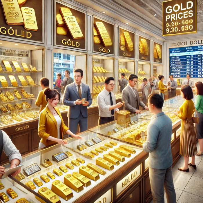 Mặc dù giá vàng tăng cao nhưng khách vẫn xếp hàng từ sớm đợi mua. Ảnh minh họa