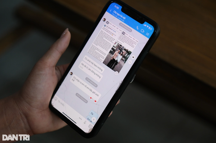 Đoạn tin nhắn đầu tiên do chị Nga - ân nhân năm xưa của chị Nga gửi đến. Ảnh: Hải Nam