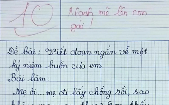 Bài văn viết về kỷ niệm buồn đạt 10 điểm, cô bé tiểu học khiến cô giáo rưng rưng Ảnh 2