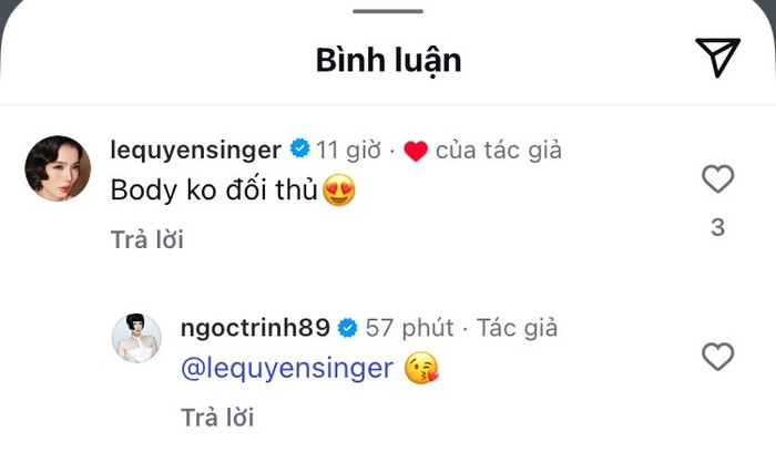 Lệ Quyên ngợi khen Ngọc Trinh có 'body không đối thủ'. (Ảnh chụp màn hình)