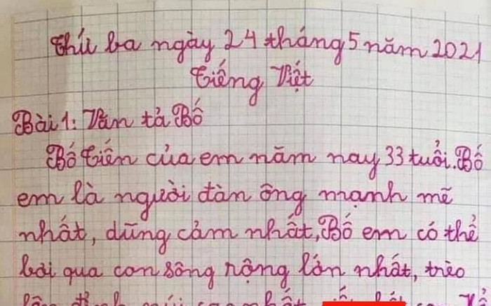 Bài văn tả bố với đầy sự ngưỡng mộ, câu cuối cùng khiến tất cả phì cười Ảnh 2