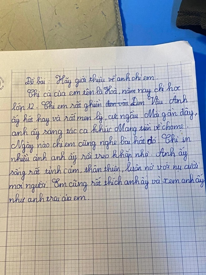 Bài văn giới thiệu chị gái khiến dân tình thích thú.