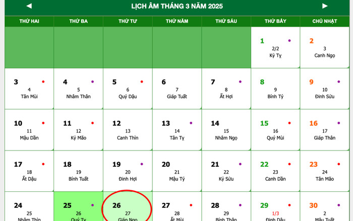 Lịch âm hôm nay 26/3/2025: Hợp chuyển nhà, kiện tụng gặp may mắn Ảnh 2