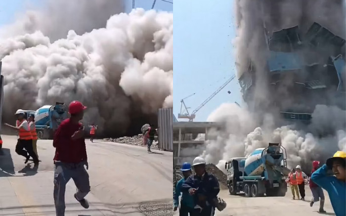 Tòa nhà cao tầng ở Thái Lan đổ sập do động đất, nhiều công nhân bỏ chạy trong sợ hãi Ảnh 2