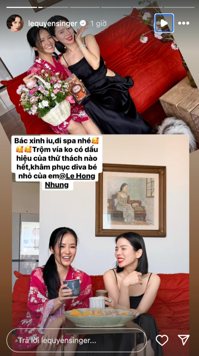 Showbiz 24h: Hồng Nhung cười tươi rói khi nhận được sự quan tâm từ phía Lệ Quyên. Ảnh: IGNV