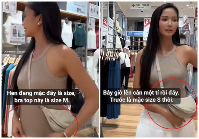 H'Hen Niê để lộ vòng 2 lùm lùm, tiết lộ đã tăng cân. (Ảnh TikTok nhân vật)