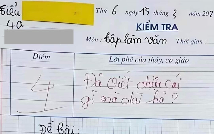 Học trò lớp 4 viết bài văn hỏi thăm ông bà chỉ 2 câu, cô giáo phê 8 chữ gây chú ý Ảnh 2