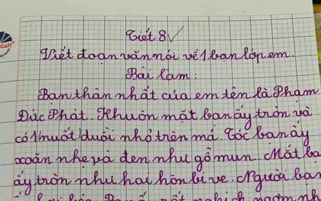 Bài văn tả bạn thân thật đến từng chi tiết, dân mạng thích thú: Đúng là trẻ con thì không biết nói dối! Ảnh 2